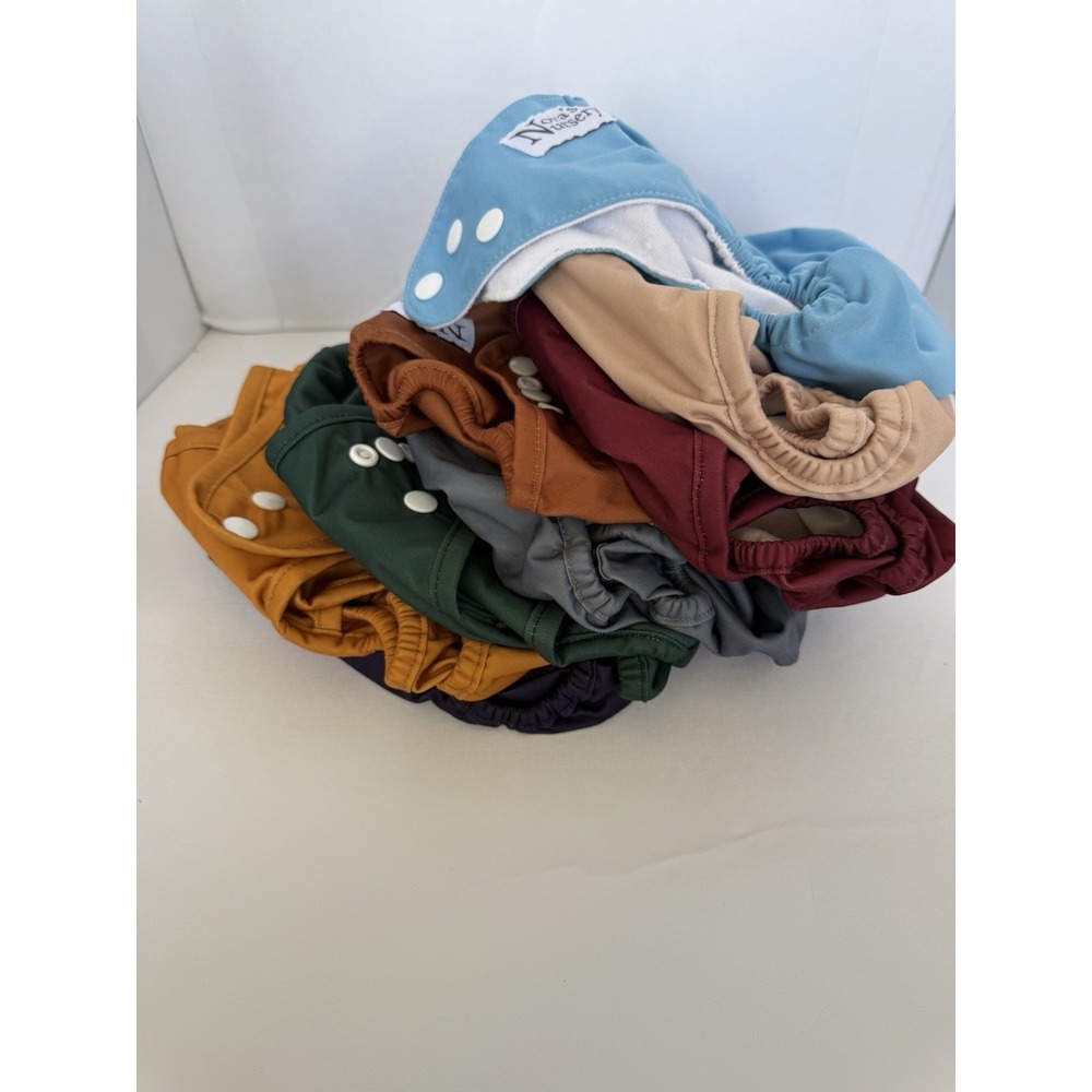 Nora's Nursery Cloth Diaper Covers One Size Lot of 8 Reusable Snap Covers